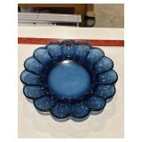 Vtg Indiana glass cobalt blue egg plate