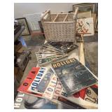 21 1960s Holiday and Living Magazines w/holder