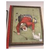 Vintage clown painting, signed