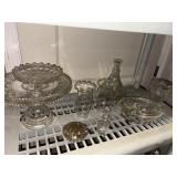 Lg lot cake, plate, candy, dishes, flower frog,