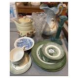 Vtg dishes (Colonial Homestead), pitchers, etc