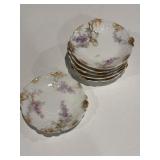 6 CH Field Limoges Lilac butter pats