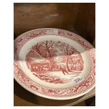 Red transferware lg plate