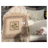 Vtg embroidered pillows