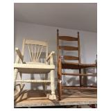 Ladder back chair and rocking chair