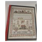 1979 Crosstitch sampler framed