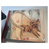 Painting of dog on canvas