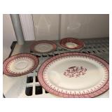 Red transferware one is Wedgewood