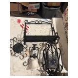 Vtg ornate black metal wall decor