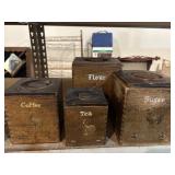 Vtg wooden canisters