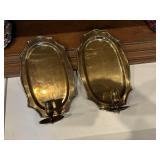 Two brass candle sconces
