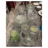 Table lot clear/cut glass