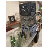 Vtg bottles and crates