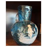 Fenton blue Mary Gregory pitcher