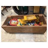 Wooden box of toy treasures