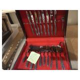 50 pc orleans stainless silverware w/box