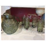 MCM green glasses, picture, glass caddy