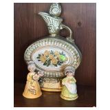 Vintage Jim beam decanter, and bells