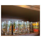 Incomplete set of 12 days of Christmas glasses