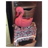 Handmade vintage duck and throw
