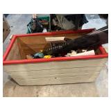 Wooden box full of toy treasures