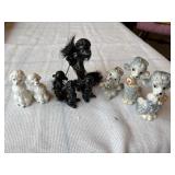 Poodle figurines and salt and pepper shakers