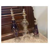 Blown glass perfume bottles