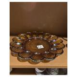 Carnival glass egg plate