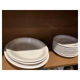 Fiesta white plates and platters