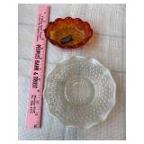 Smith amberina moon and stars dish/fenton dish