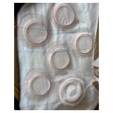 Pink depression, glass bread plates