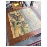 Unique card table/slides up for storage