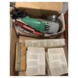 An angle grinder, sharpening, stone, nails, etc.