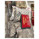 Pillows, blanket, etc.