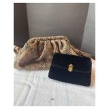 Vtg velvet clutch Britmode Leopard bag
