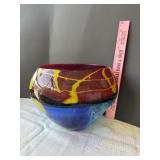 Hand blown glass bowl