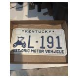 Vintage car license plate