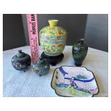 Ginger jars(two brass, vase, etc