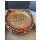 Six Jeanette glass Iris herringbone Marigold