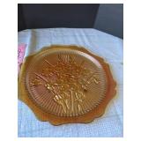 Jeanette glass 12 inch iris herringbone plate