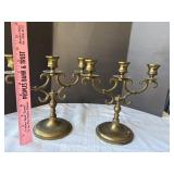 Heavy brass candelabras