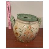 Crock with painted flowers