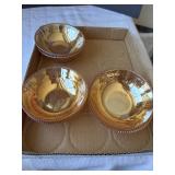 Six Jeanette Iris herringbone, marigold berry