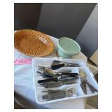 Silverware, bowl, etc.