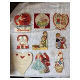 9 vtg Valentine cards