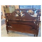 Full size, pineapple mahogany headboard, and