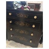 Large Hitchcock, nightstand, porcelain and brass