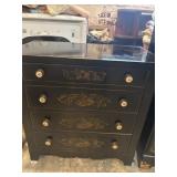 Large Hitchcock, nightstand, porcelain and brass