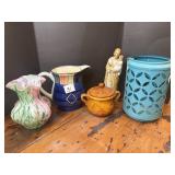 Assorted vases, pots, candle holder, etc.