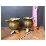 Brass tulip candle holders